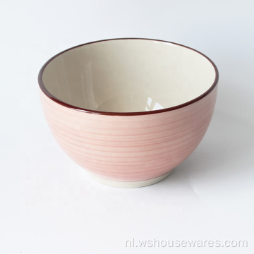 Nordic Styles Hand Printing Rice Noodle Ceramic Bowls